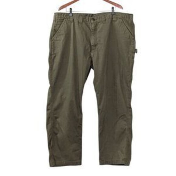 Carhartt Pants Mens 46x30 Relaxed Fit Khaki Carpenter Cargo Workwear B229 Mus - Picture 1 of 1